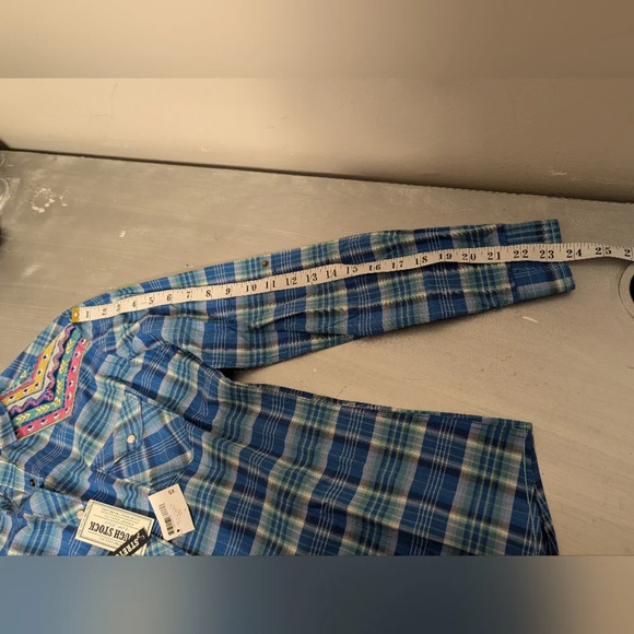 NWT Panhandle Slime Vintage Plaid Stretch 97% cotton Embroidered western Shirt - Picture 9 of 9